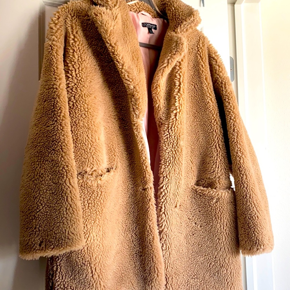 topshop teddy bear coat